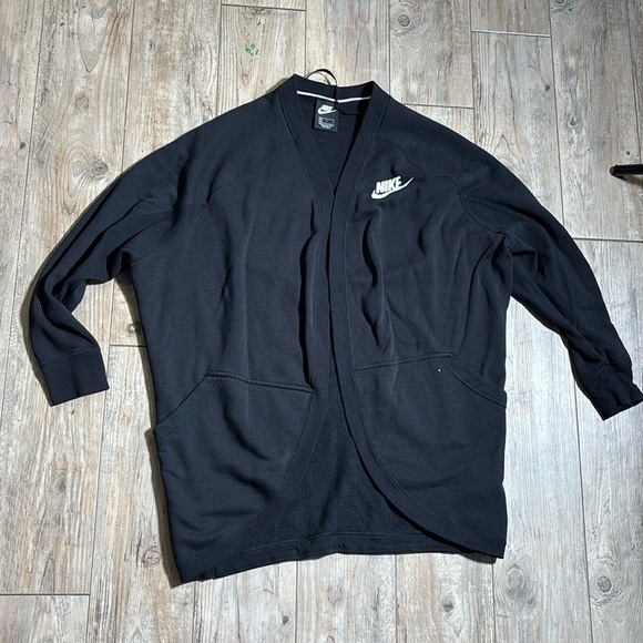 Nike Jackets & Blazers - Nike New Sportswear Black Fleece Cardigan With Pockets Size Medium